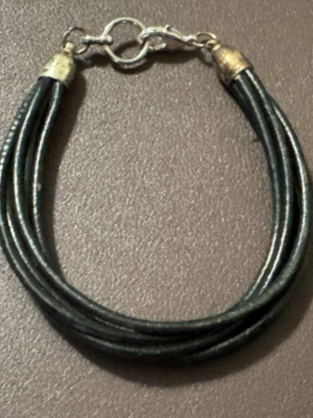 Black leather bracelet